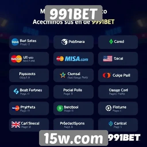 Métodos de pagamento aceitos no 991BET